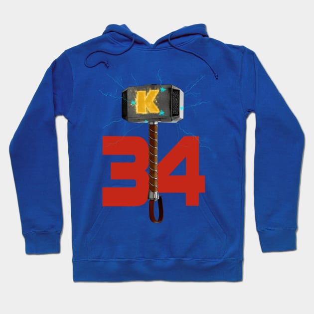 Syndergaard's Hammer (w/ Blue K) Hoodie by enfuego360